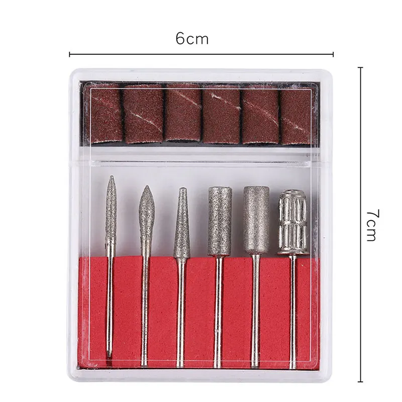 Forets à ongles coniques en carbure de sécurité, bandes de capuchon de ponçage pour perceuse à ongles électrique, enlèvement de lime, outil de manucure acrylique, 6 pièces