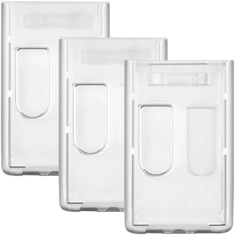 

1pc Frosted Hard Plastic ID Tag Working Permit Case Exhibition ID Card Holder Pass Work Card Cover Sleeve Credit Card Protector