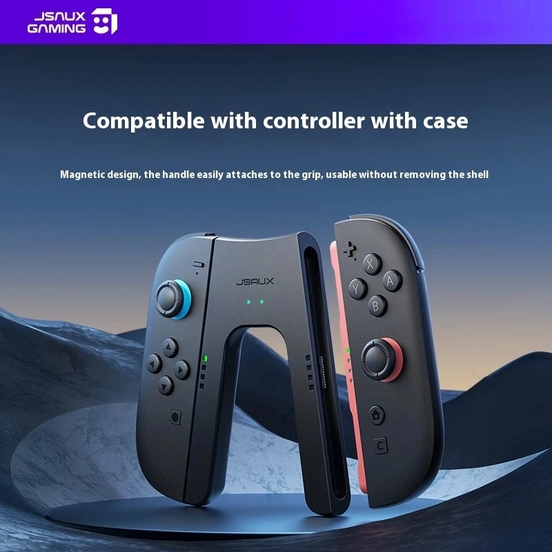 In Stock Jsaux Controller Split Charging Grip Compatible with Switch 2 Joycon Magnetic Suction Ergonomic Gamepad LED Indicator