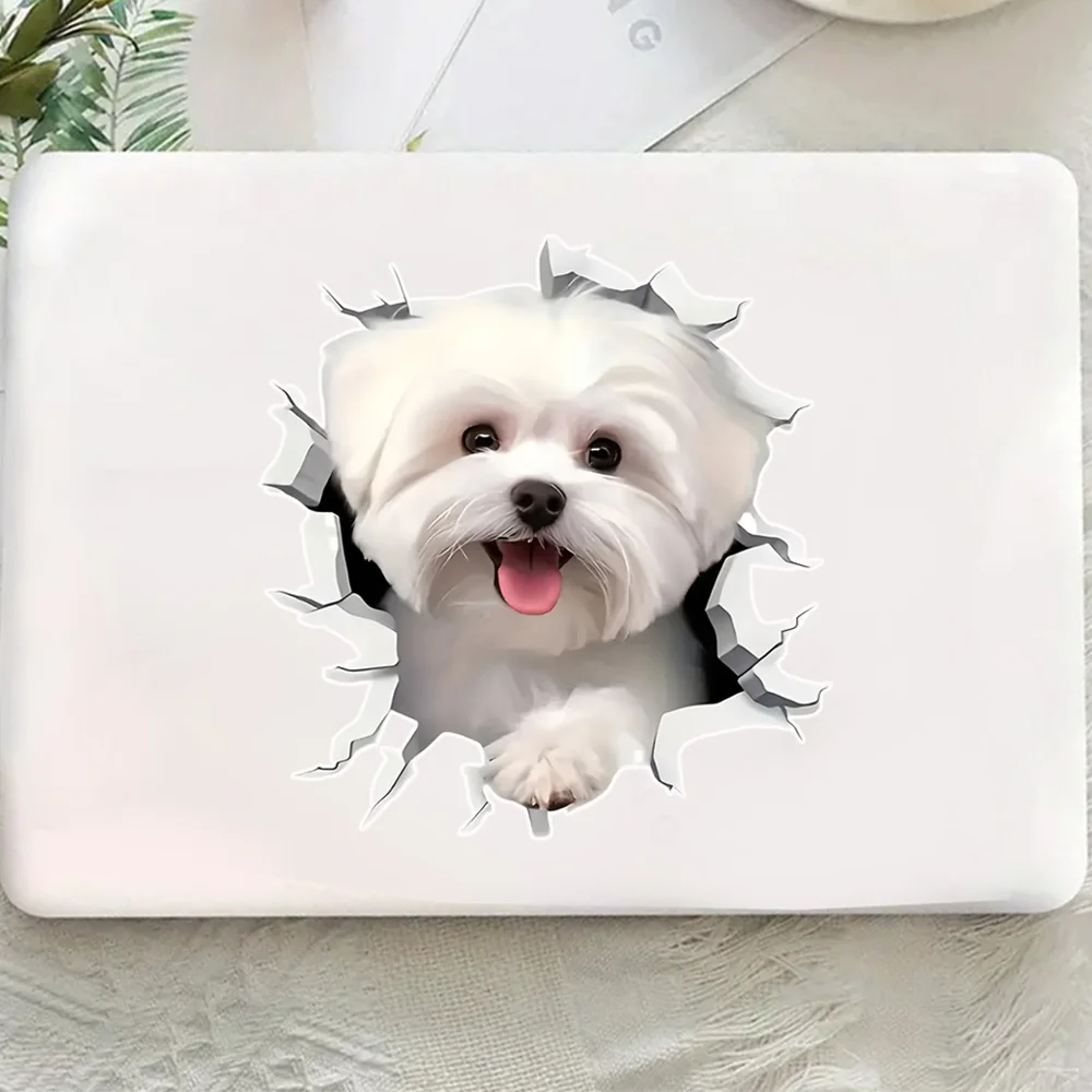 12x13cm Cute White Maltese Dog Waterproof Vinyl Car Decals For Window Bumper Exterior Scratch Block Decor Accessories - view 5