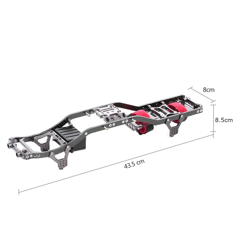 กรอบ Girder แชสซีคาร์บอนกราไฟท์มืออาชีพกรอบรางสําหรับ 1/10 Axial SCX10 RC Crawler รถบรรทุกรถออฟโรด