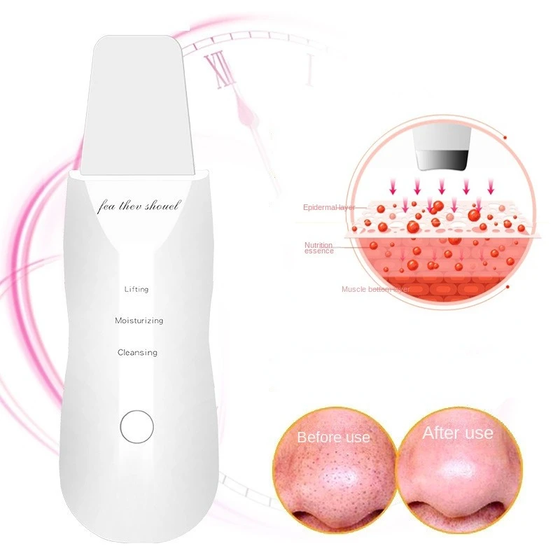 เครื่องขัดผิวลบสั่นทําความสะอาดใบหน้าลึกสิ่งสกปรก Blackhead ลดริ้วรอยยกกระชับผิวหน้า Peeling เครื่องมือไม่ Ultrasonic Shovel