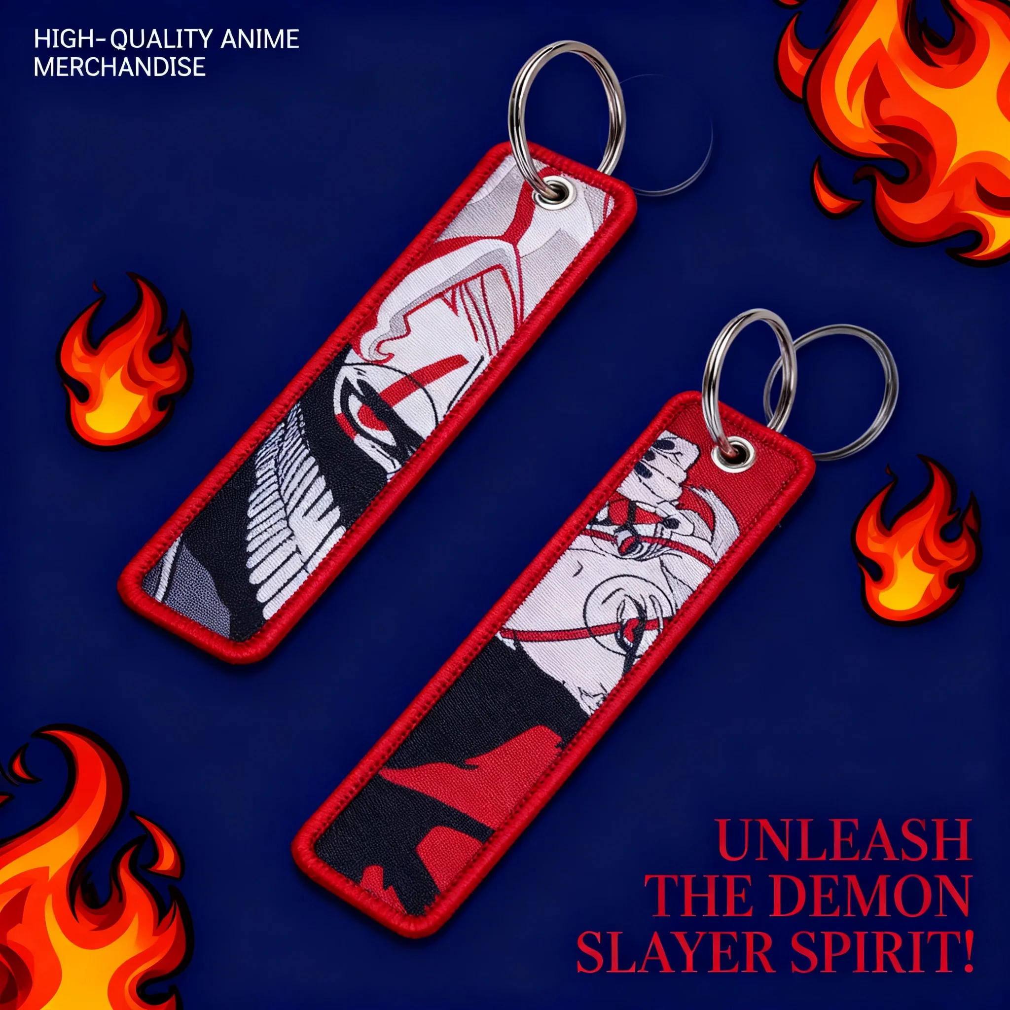 

Cool Boy Embroidery Key Fobs Manga Key Tags Keychains for Motorcycles Cars Keyring Cosplay Accessories Decoration Gifts Anime