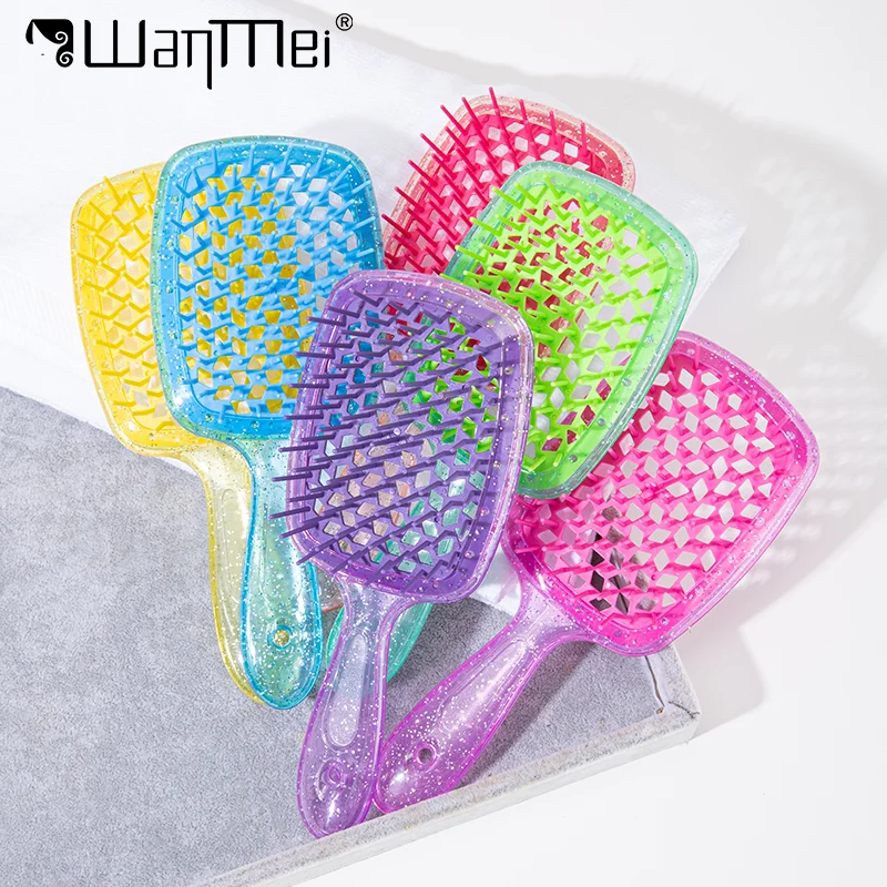 1 pçs wanmei dentes largos almofada de ar pente bakhogold pente escova de cabelo anti-estática oco escova de cabelo para acessórios de massagem do couro cabeludo