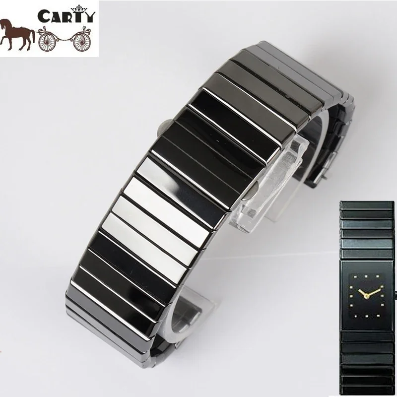 

Ceramic WatchBand Replacement Rado DIAMASTER Series Black Watch Chain Men woman 27mm 35mm Watch Strap accessories