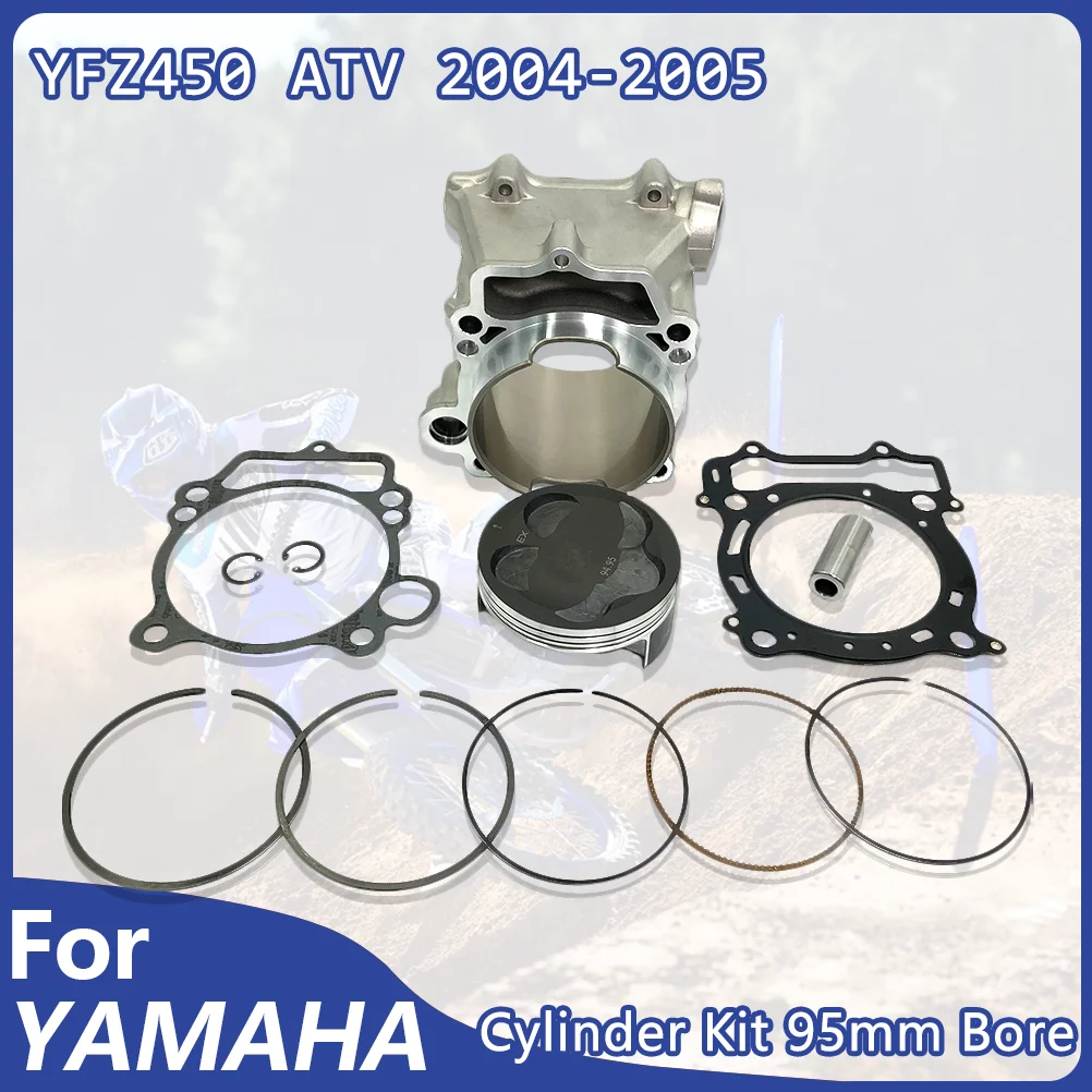 Para YAMAHA 95mm juego de barril de gran cilindro Kit de cilindro de motocicleta WR450F YZ450F YFZ450 ATV cilindro de aire Anillos de pistón junta motor