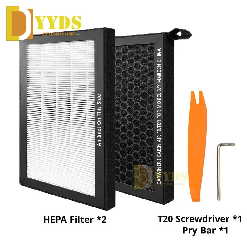 

2PCS Cabin Air Filters HEPA For Tesla Model 3 Model Y (2016-2025) Air Conditional Replacement Dual layer Air Filter Replacement