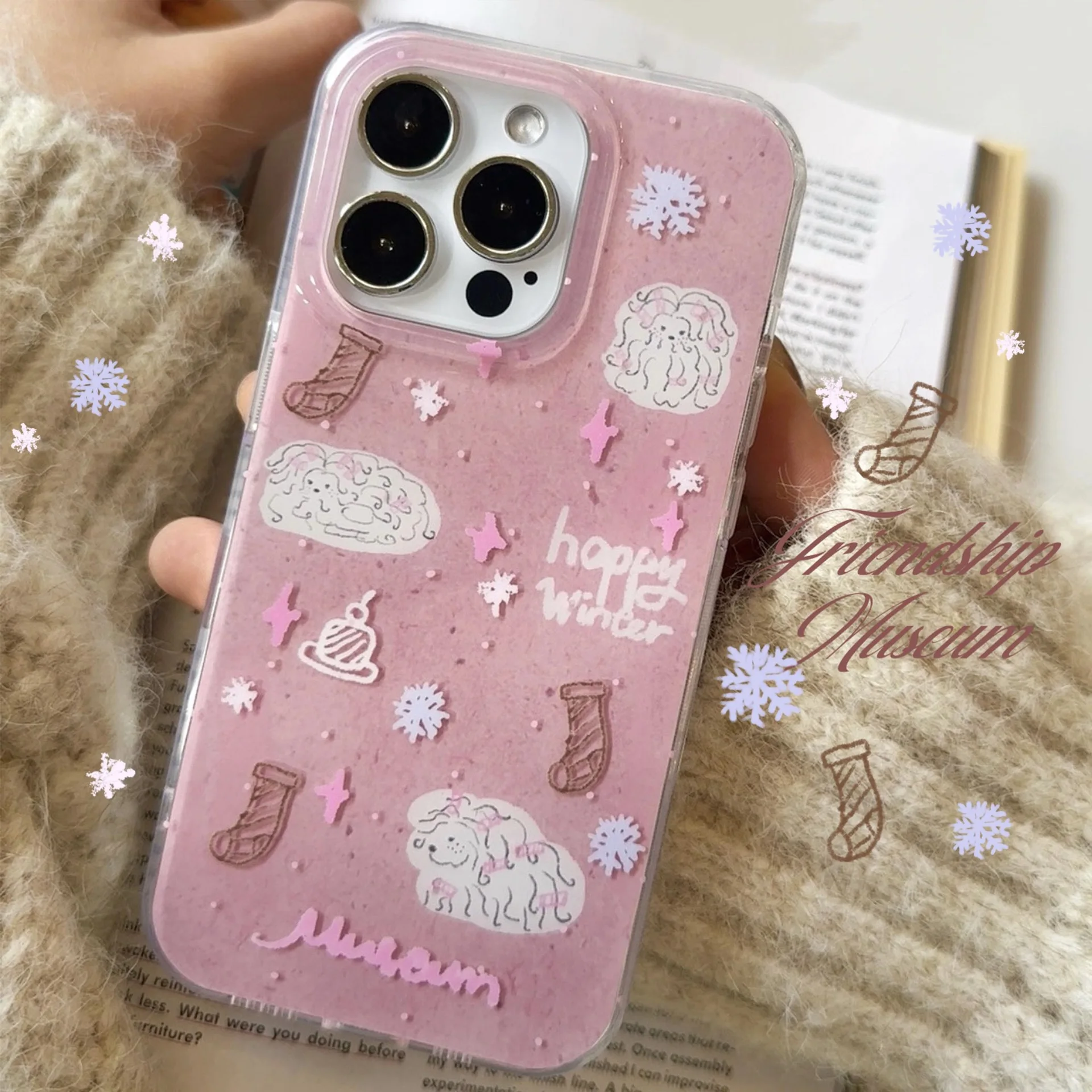 

Розовый милый мультяшный чехол для мобильного телефона для iPhone16PRO/15pro max, устойчивый к падению чехол для телефона iPhone13/14