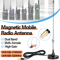 ABBREE AD-109 Magnetic Mobile Radio Antenna VHF UHF High Gain SMA-Female/PL259 For Baofeng UV-5R Mini DM-32 UV-21 Walkie Talkie
