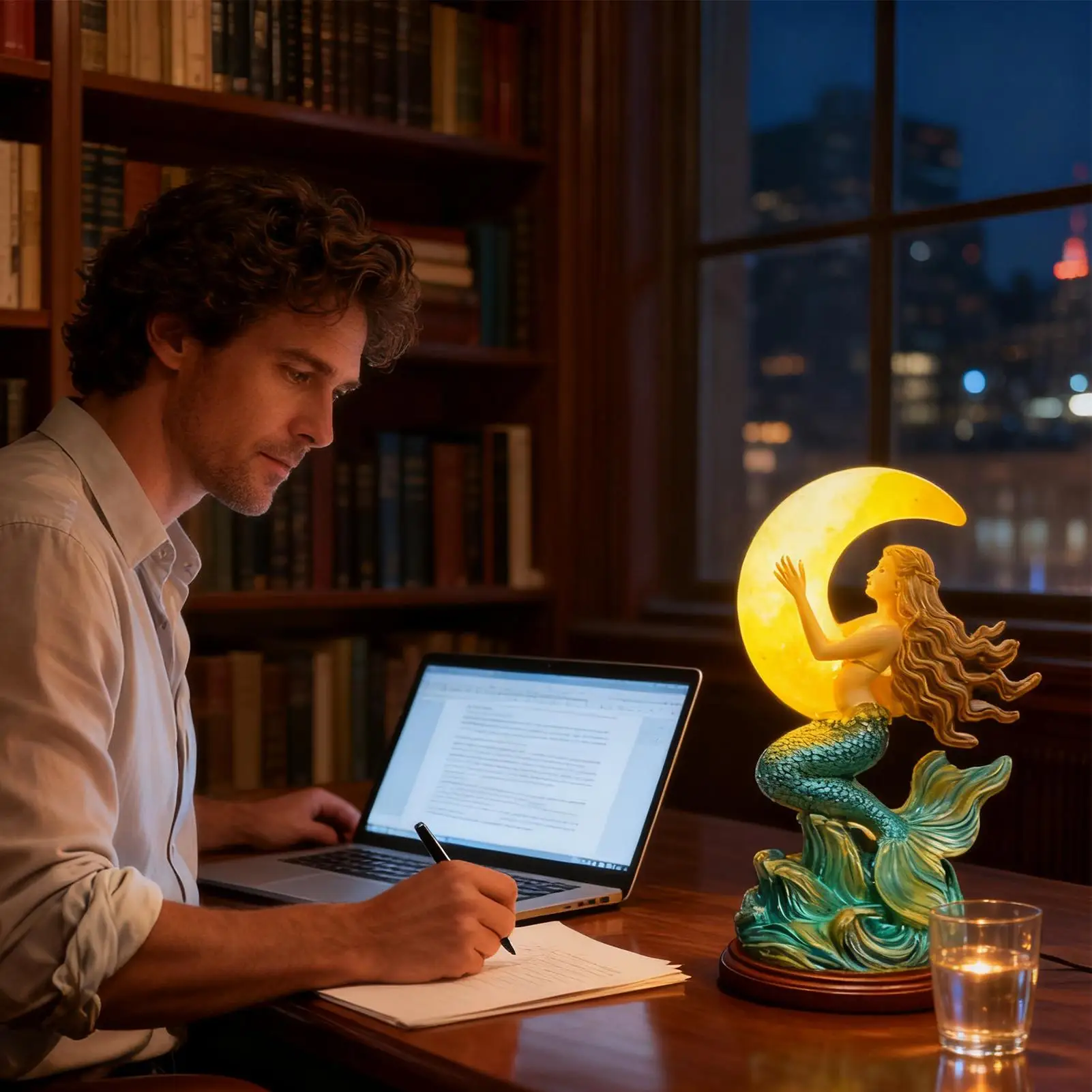 

Ночник с русалкой, смола, сенсорное управление, украшение в виде русалки, мягкая лампа для спальни, детской комнаты, дома, прикроватной тумбочки, прихожей, общежития