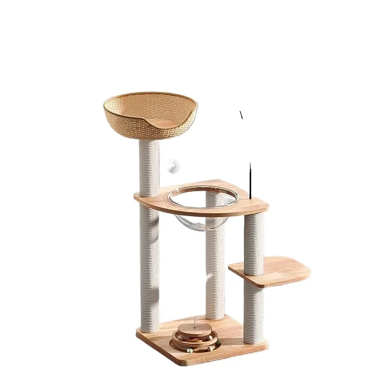 Solid wood cat climbing frame, kitten cat, space capsule cat nest does not occupy an area, toy kitten small apartment
