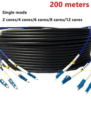 200meters LC-LC Armored Optical Cable,Single-mode,2C 4-core,6-core,8-core,12-core,Overhead Outdoor Fiber Optic,GYXTW,Out Dia 6mm