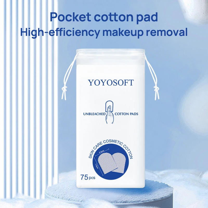 Almohadillas de algodón para soplo Facial, 75 Uds., hoja de algodón para quitar maquillaje, accesorios de maquillaje desechables, herramientas cosméticas de limpieza Facial prácticas