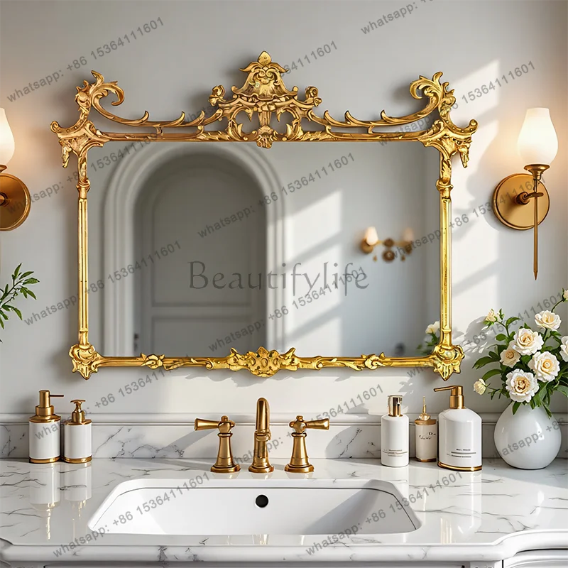 D33 French Sink Mirror Vintage Aged Fireplace Vanity Decorative Mirror