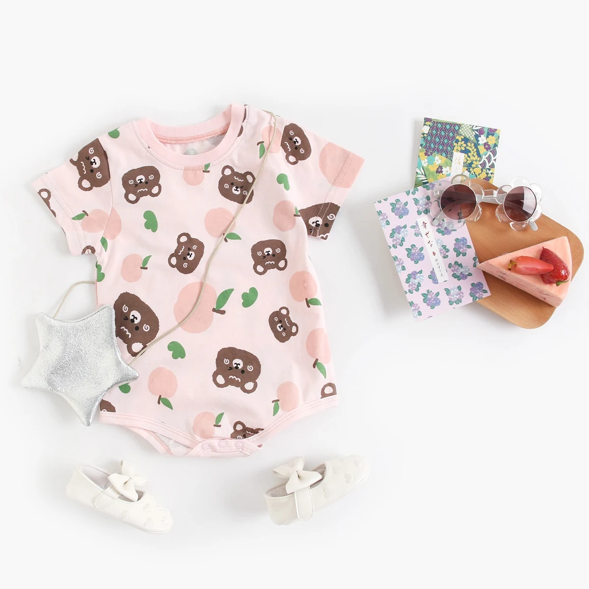 Sanlutoz Summer Printing Baby Casual Bodysuits Short Sleeve Newborn Girls Clothes Cotton Cute Onesies Fashion