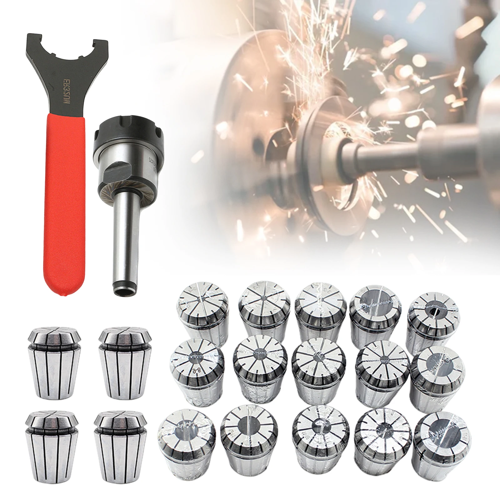 

19PCS Spring Collet Precision Collet Chuck Set for CNC Engraving Machine Milling Lathe Tool Holder