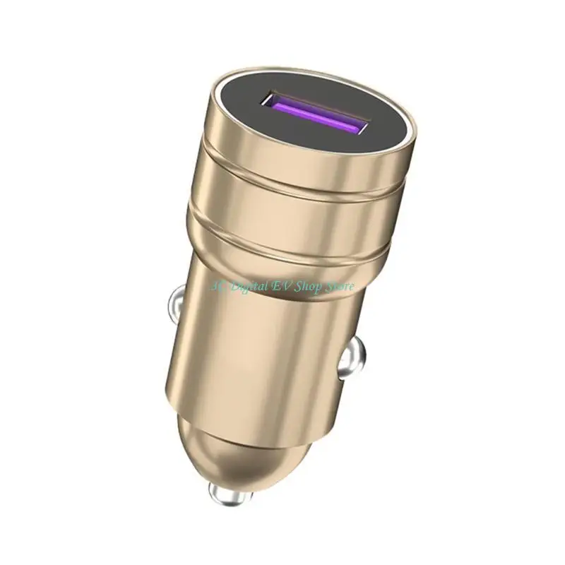 E74D 65W Intelligent Car Rapid Car Charging Solution Single USB Car Fast Charging Adapter with LED Light