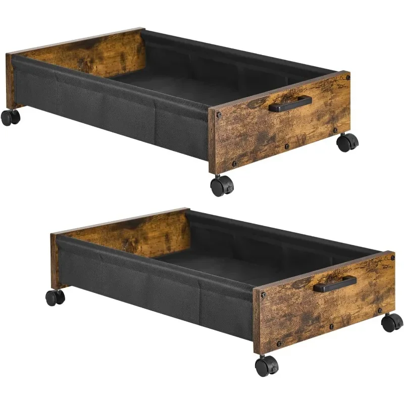 

Under Bed Storage with Wheels, Heavy Duty Containers, Wooden Organizer Drawers, Metal Frame