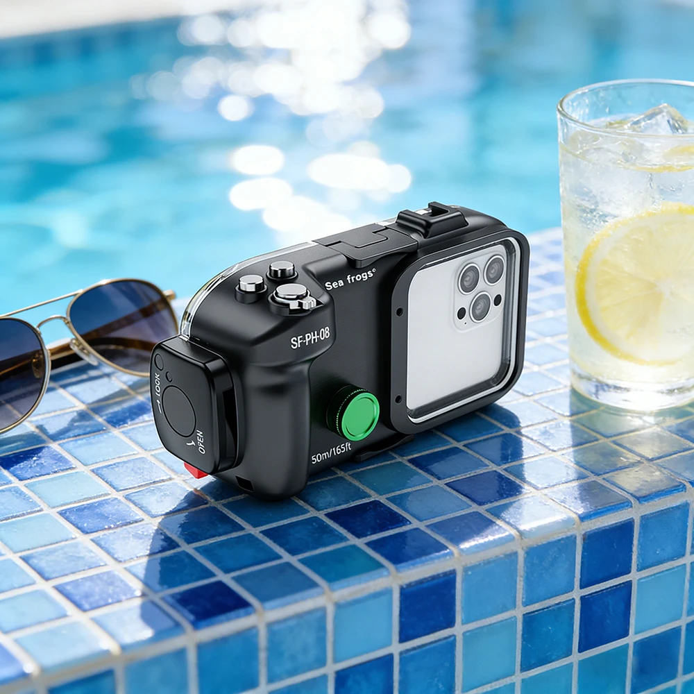 Seafrogs Snorkeling Waterproof Cell Phone Case For iPhone 17 16 15 Pro 13 14 Pro 14 Pro Max 40M Pool Photography Accessories view 2
