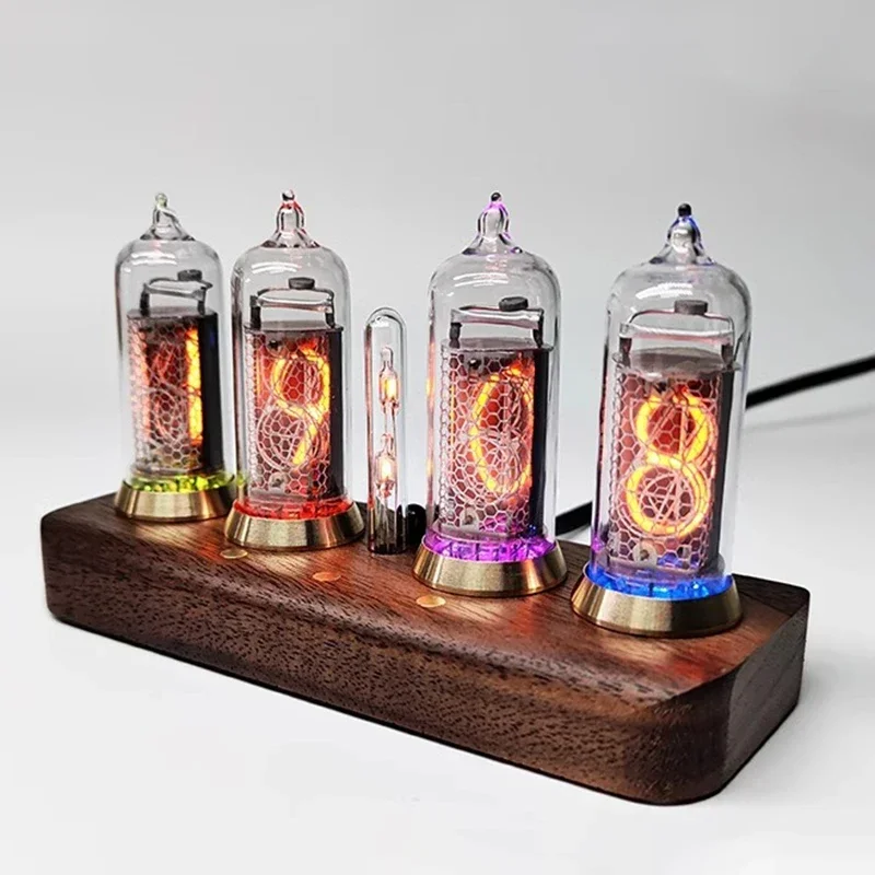 Retro Glow Tube Clock IN14 Bluetooth Control Table Clocks Nixie Vacuum Tube Watch Office LED Flip Watches Home and Decoration