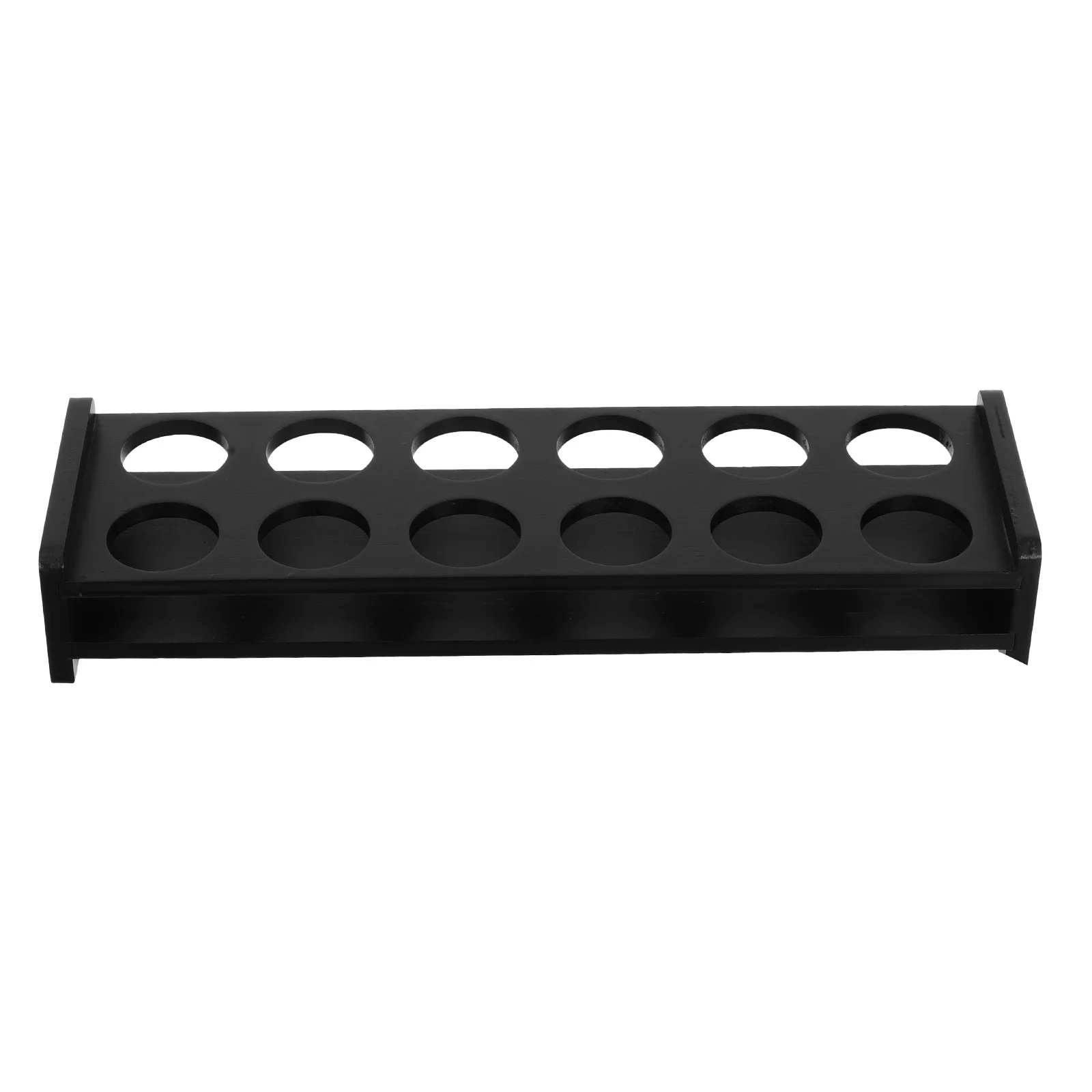 

Imitation Wood Shot Glass Holder 12-Holes Organizer Rack Storage Tray for Whiskey Glasses Home Bar Party Display