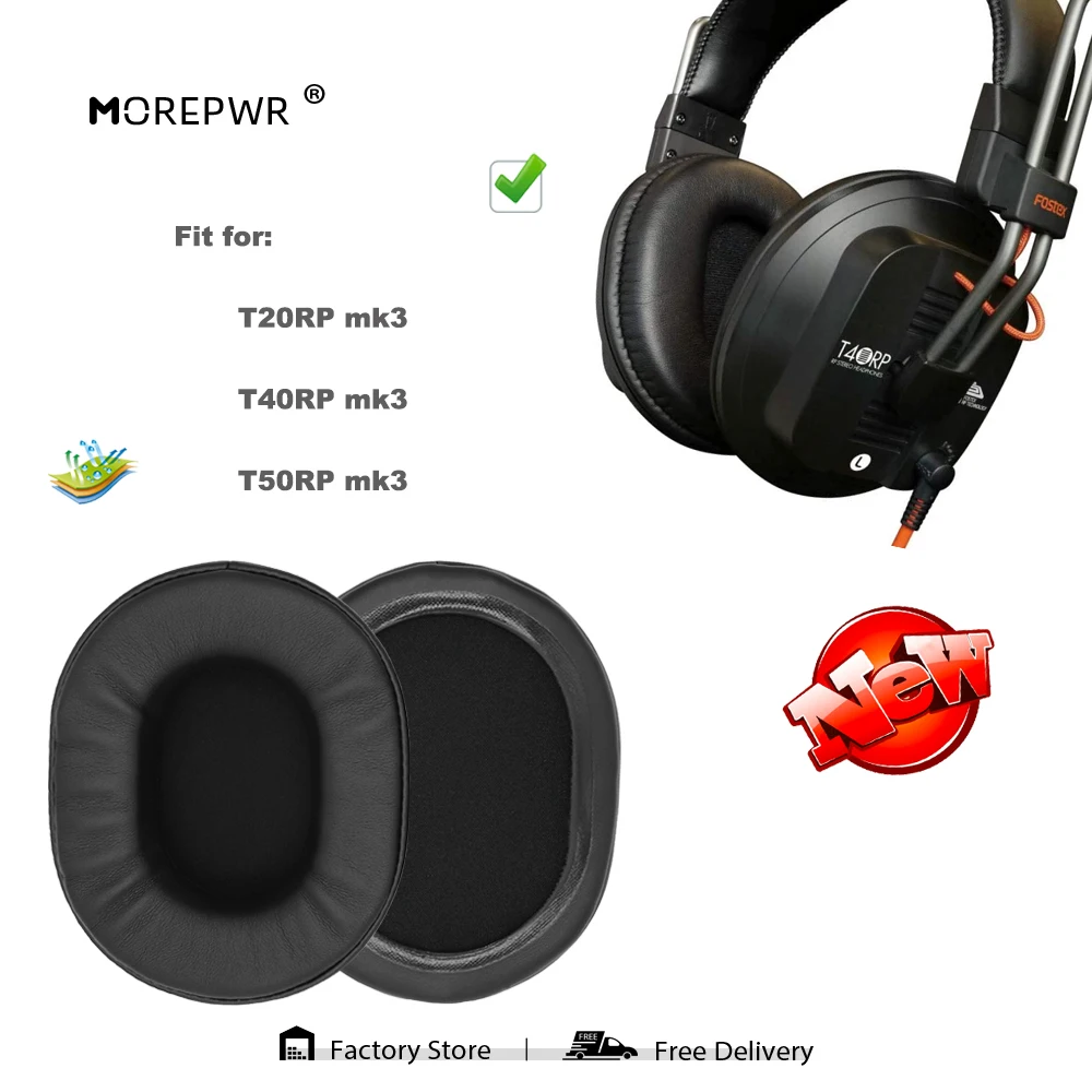 Morepwr Replacement Ear Pads for Fostex T50RP T50 THX00 T40RP T20RP MKII Headset Parts Leather Cushion Velvet Earmuff Earphone