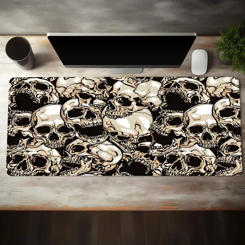 

Creative Skull Pattern Large Gaming Mouse Pad, Non-Slip Rubber Base Desk Mat for Computer Laptop, Halloween Gift Office Desk Acc