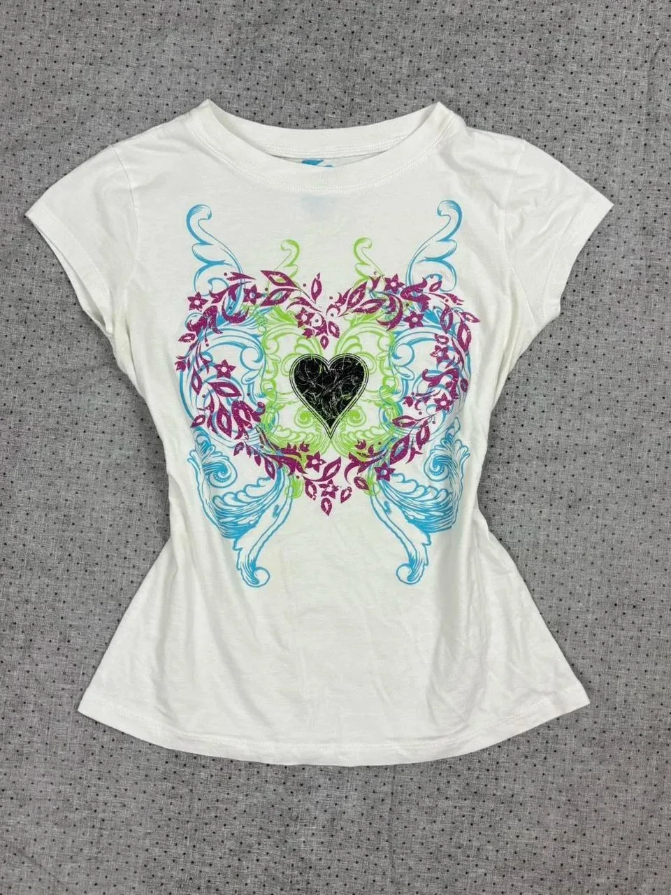 

Kawaii Girl Butterfly Print Harajuku 2000s Японская футболка Y2k Gyaru Летняя одежда Укороченный топ Женская футболка Shoujo Aesthetic