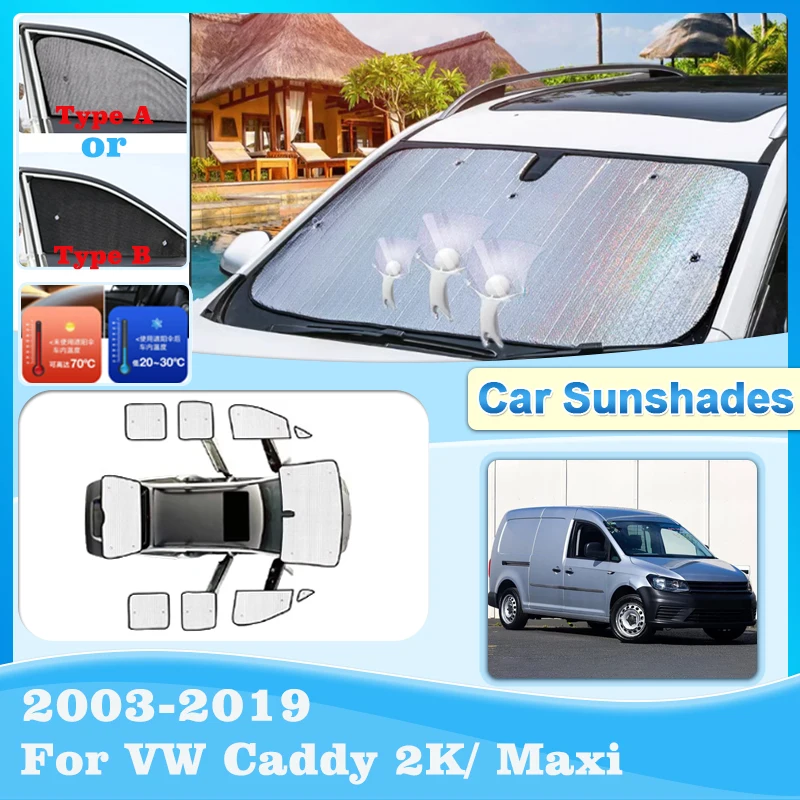 

Coverage Sunshades For Volkswagen VW Caddy 2K Accessories Maxi MK3 2003-2019 Car Sunshade Sun Shade Curtain Visor Accessories