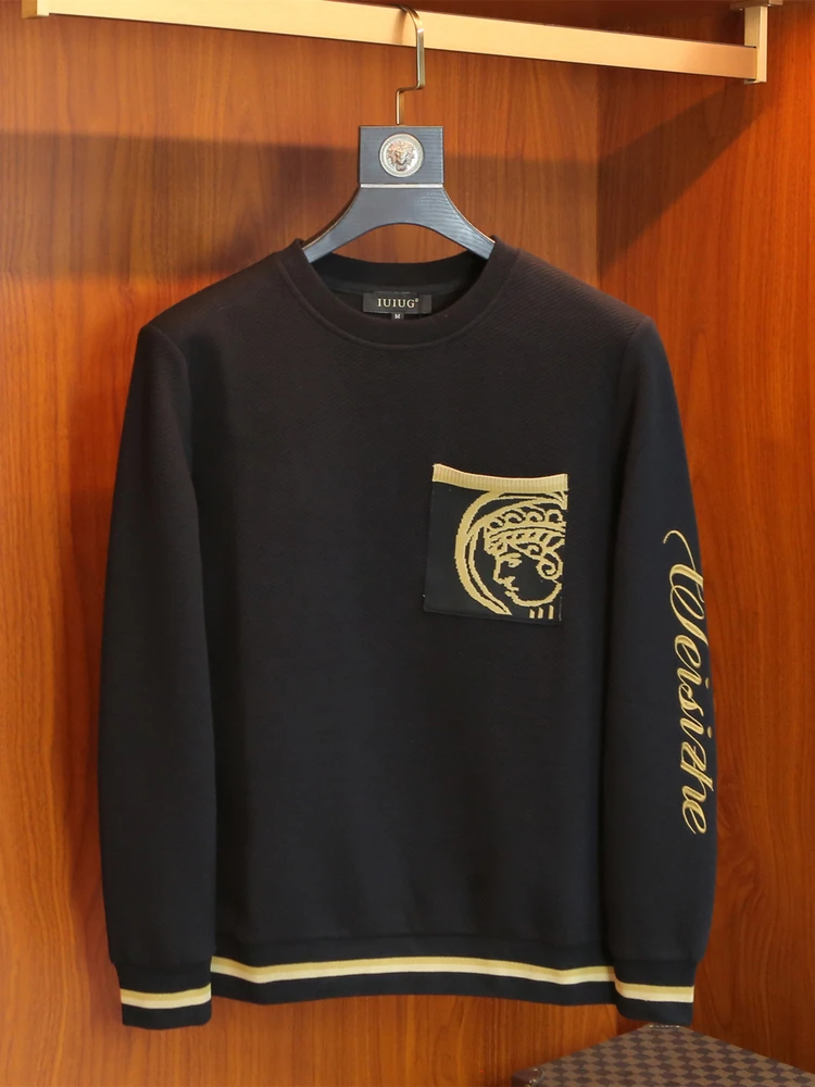 

Men's Faion Brand Long Sve Crew Ne Sweatirt Embroidered Slim Fit T-irt Base irt Cotton Polyester High Elastici