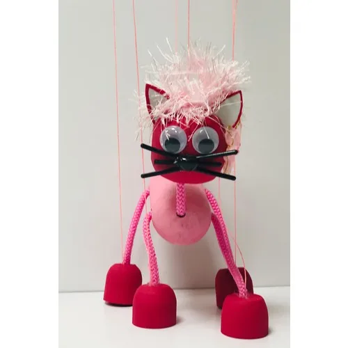 Uçaneller Kuklaevi Drawstring Cat Puppet