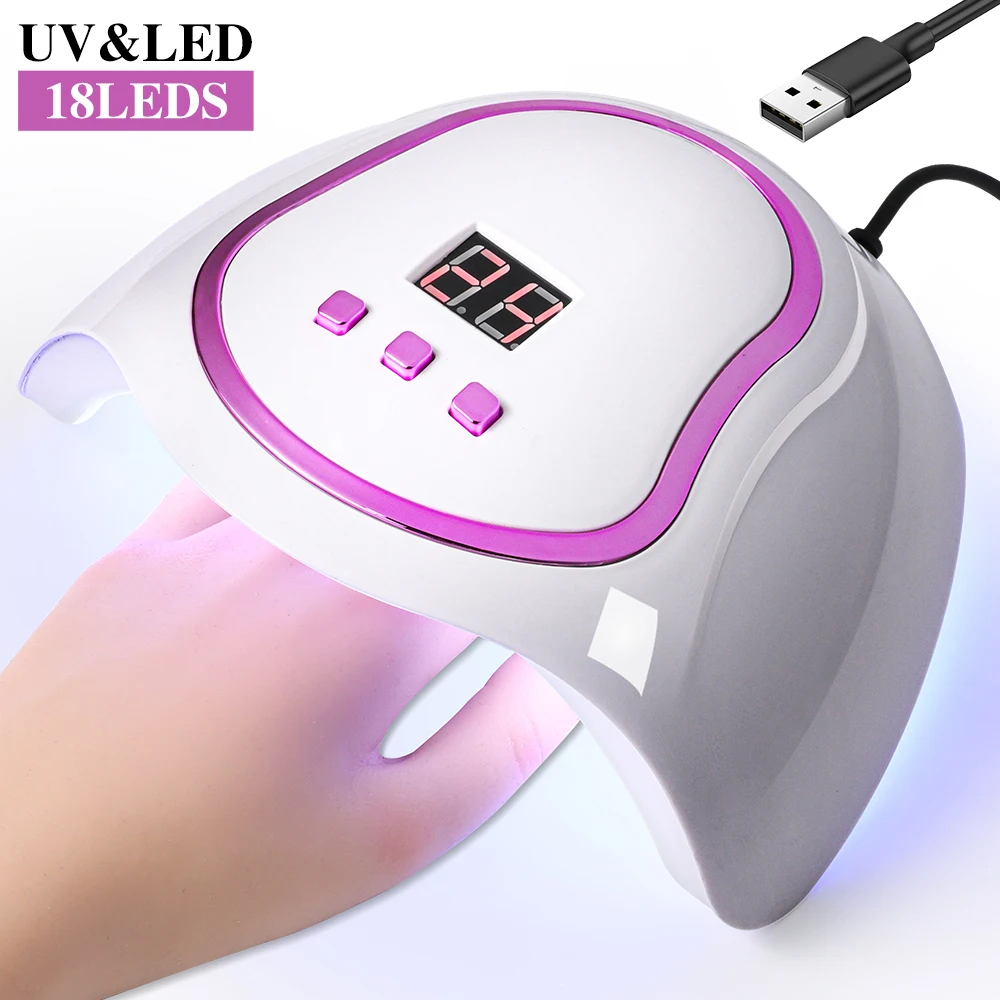Professional UV LED Nail Lamp USB Convenient Nail Dryer Nails Gel Polish Curing Lamp with Timer and Sensor Manicure Tool