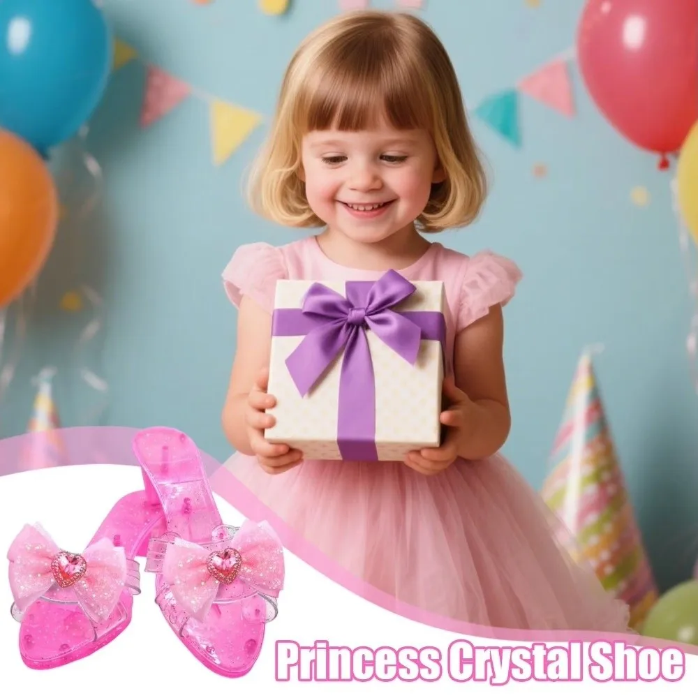 

Pretend Play House Games Princess Crystal Shoes Special Occasion Decorators Makeup Simulation Children's for Stage Masquerade