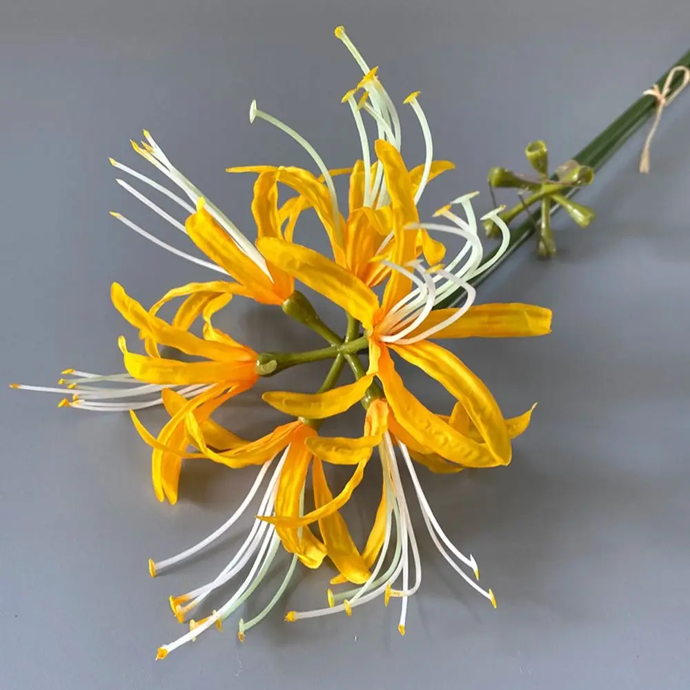 

60cm Artificial Higanbana Flower Branch Plastic Beautiful Silk Equinox Flower Real Touch Handmade Fake Flower Home Garden Decor