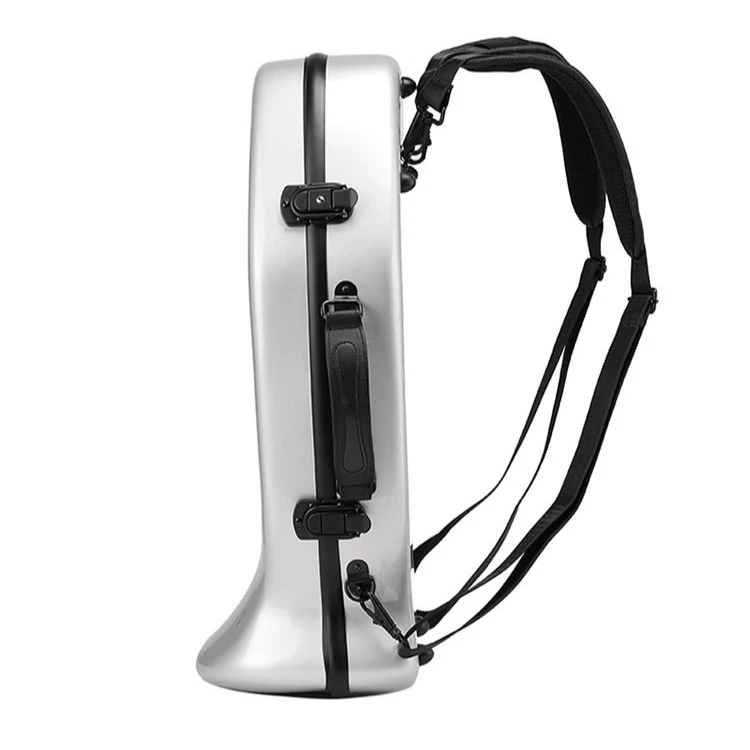 Hooqu, nuevo estilo, portátil, ligero, fibra de carbono, instrumento de trompeta, funda blanda con hombros dobles