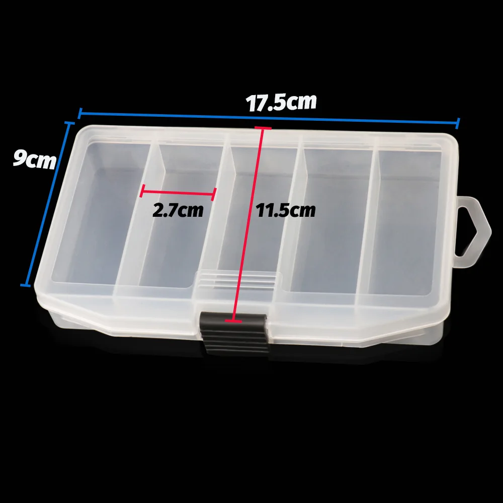 Angelgerät-Box, tragbar, 5 Fächer, Platzbehälter, Köderhaken, Getriebe, Werkzeugzubehör, Boxen, Karpfen, Pesca-Halter, Aufbewahrungskoffer