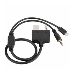 Cabo adaptador USB AUX para Hyundai KIA, iPhone, iPod, iPad, carregador de carro, suprimentos automáticos de 1,5 m, soquete de interface de música, 1pc