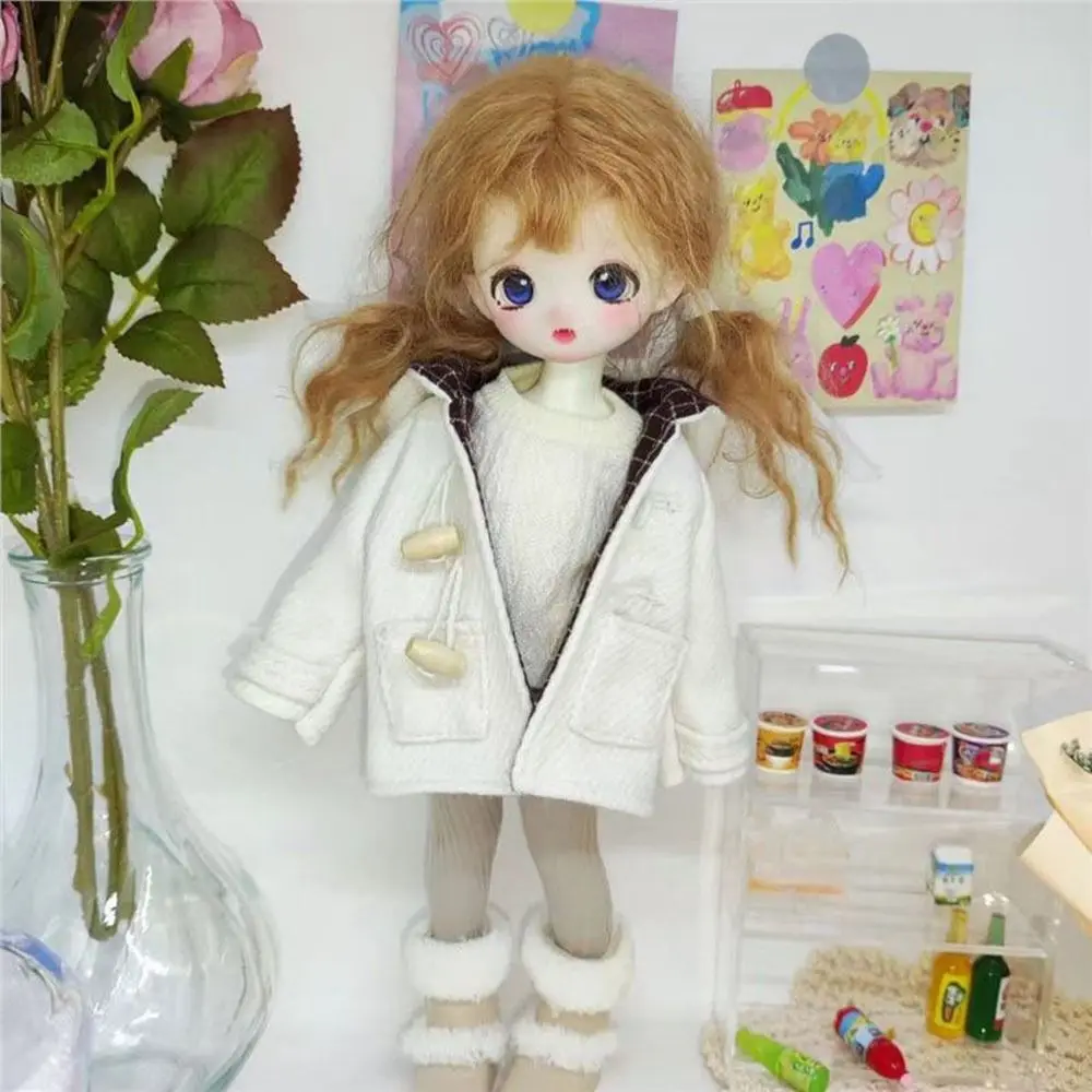 

Модное шерстяное пальто, повседневная одежда, аксессуары для самостоятельного изготовления, пальто с роговицами, топы, разноцветная подарочная шерстяная верхняя одежда для кукол 1/6 BJD 30 см