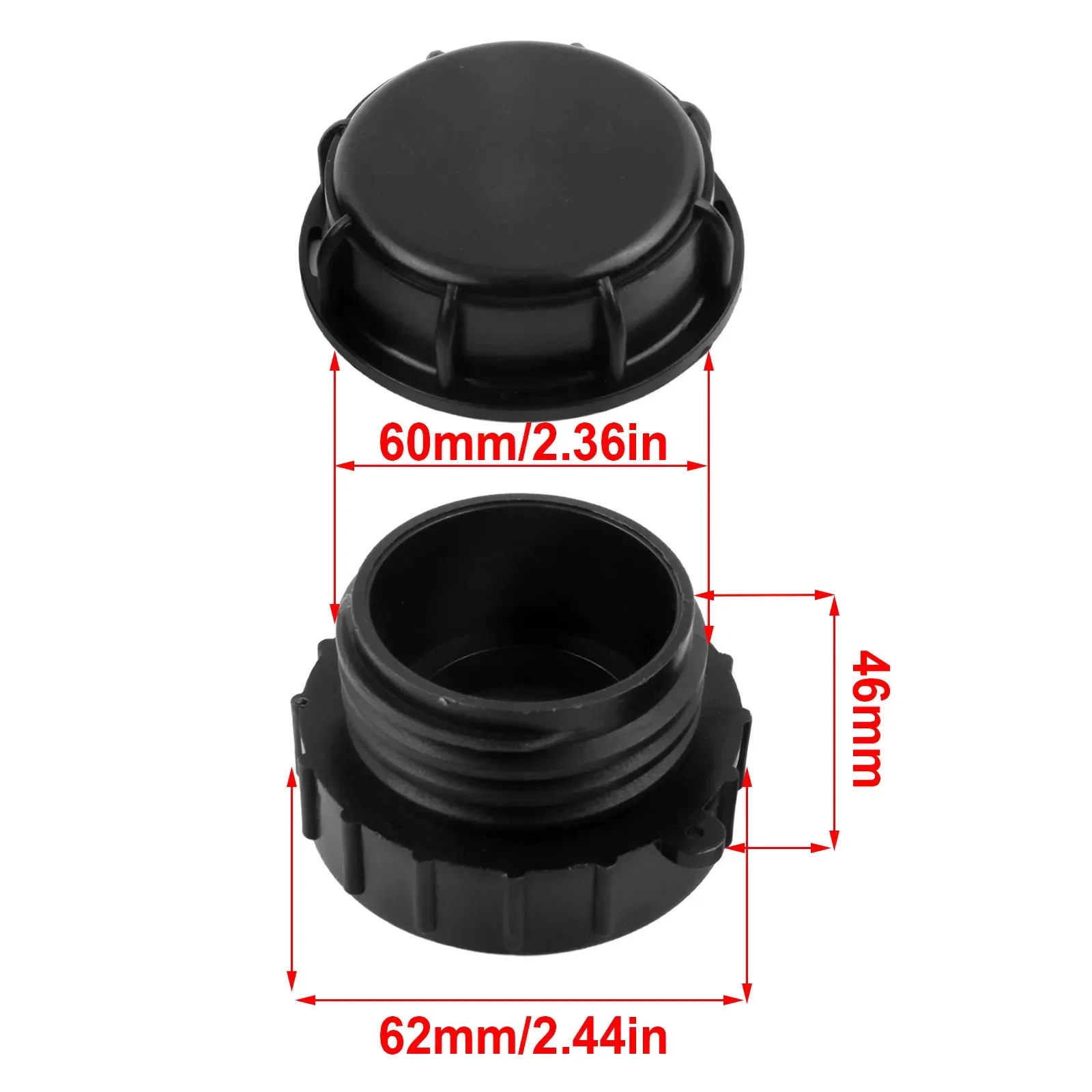 

IBC Tank Adapter With Tank Cover, 62mm to S60x6 Coarse Thread Valve Connection, Perfect for Rainwater Harvesting and Storage