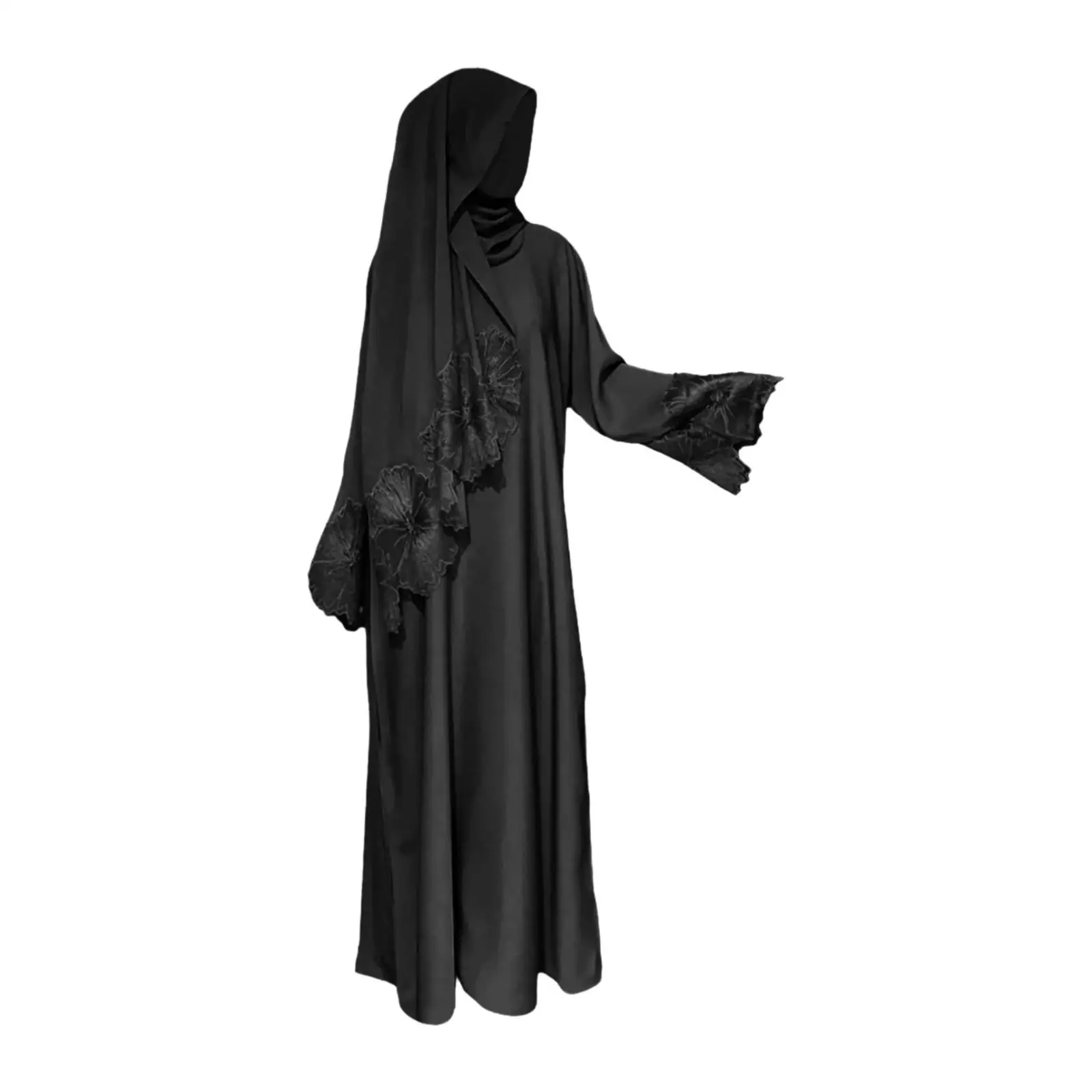 

Women Muslim Robe with Head Scarf S Size Abaya Dress for Cultural Exchanges