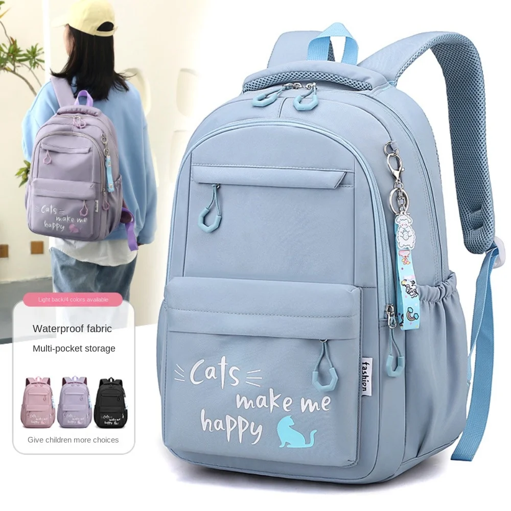 Large Capacity School Bags Cute Lightweight Waterproof School Backpack Nylon Material Breathable Rucksack Bagpack Teenager