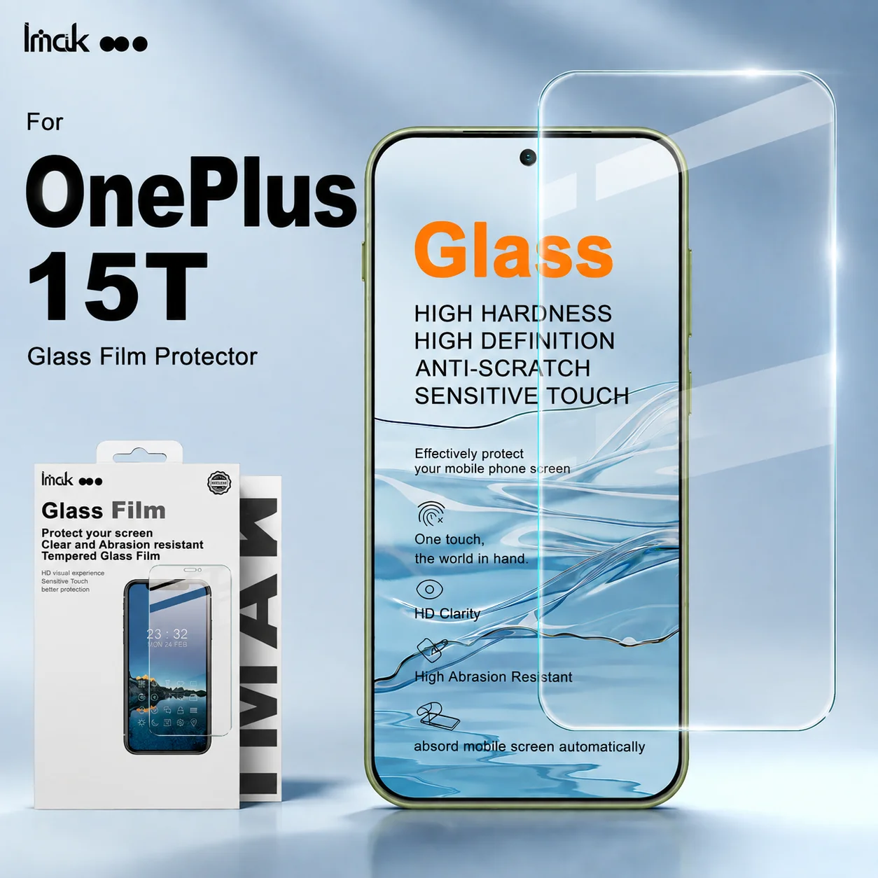 Tempered Glass For OnePlus 15T 5G Support Fingerprint Protector Film Oleophobic Coating Anti Scratch FM0001