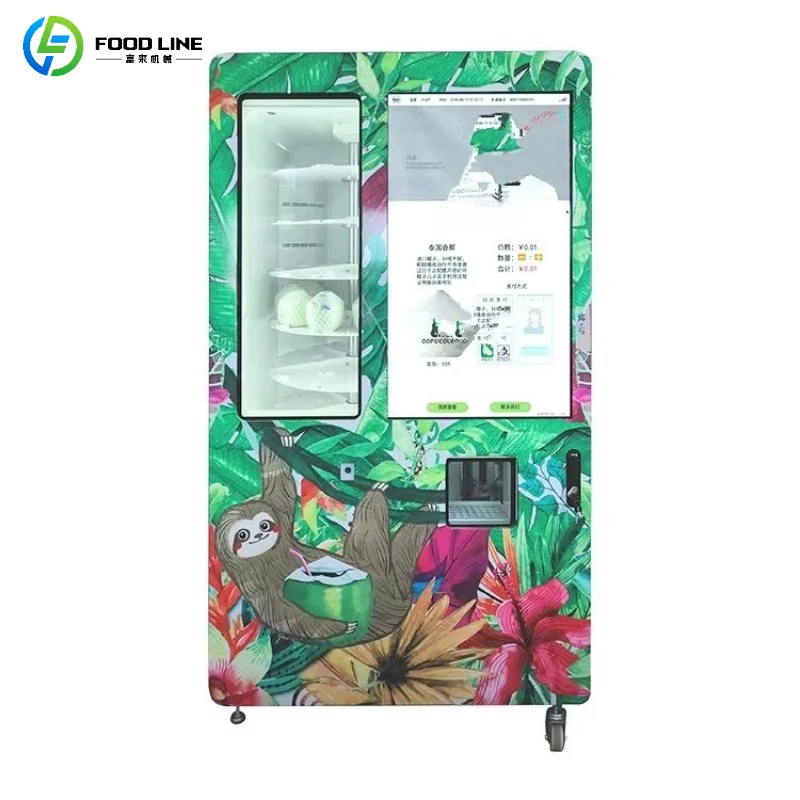 2026 New FL Wholesale Auto Coconut Vending Machine, a Whole Coconut, Drilled and Sold Customized