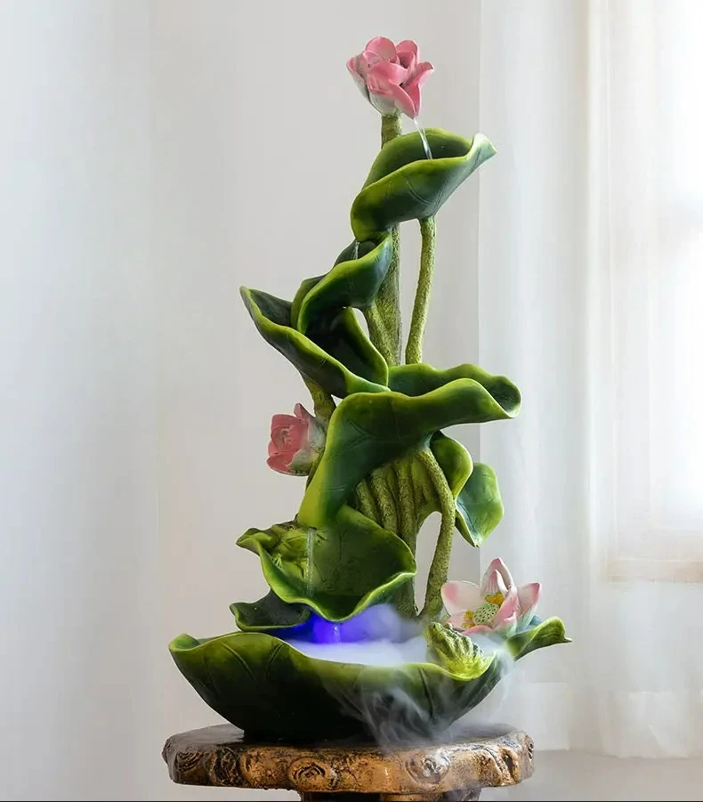 Factory Direct 2026 New Chinese-style floor-to-ceiling running water fountain, living room ornament, home jewelry ornament, open