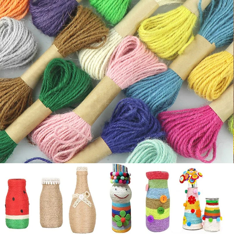 10 Metres Natural Jute Twine Colorful Hemp Rope for Crafts Macrame Cord String DIY Home Textile Gift Wrapping Wedding Decorate