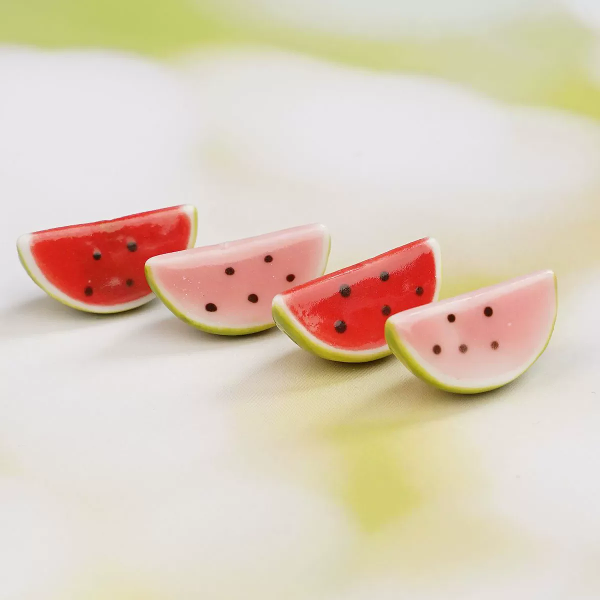 5pcs 19mm Red Watermelon Slice Ceramic Beads Sweet Summer Fruit Pendant for Boho Jewelry Necklace Bracelet Making Gift