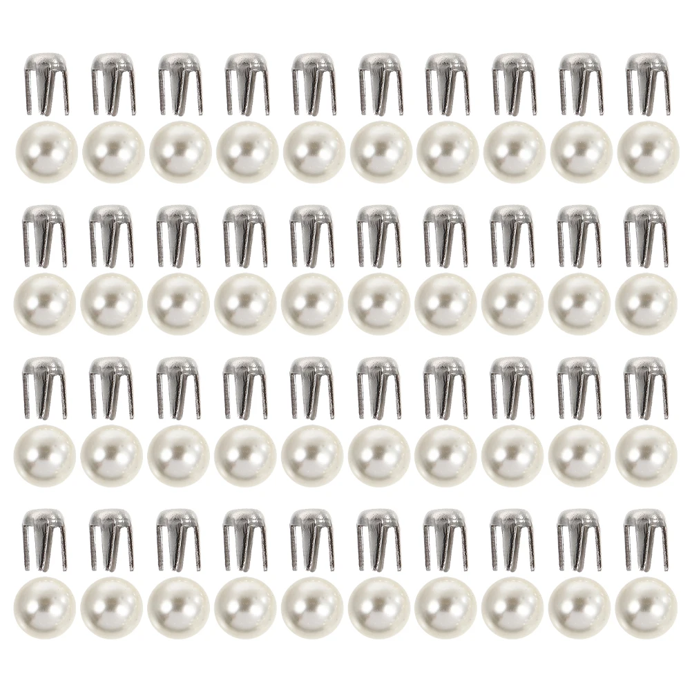 

150 set Studs Round Embellishment Diy Clothing Accessories Durable Pearl Design Buttons Decorative Handmade Supplies Round Pearl
