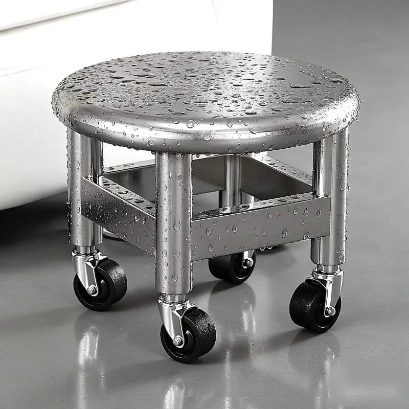 Silent Swivel Caster Stool, Multifunctional Rolling Seat for Kids & Home, Toddler Learning Balance Chair with Wheels