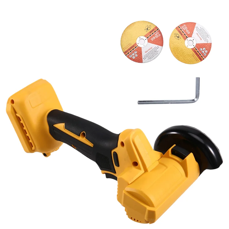 

-FQYL Mini Angle Grinder 3 Inch Cordless Polishing Machine Cutting Grinder+2 Cutting Disc Power Tool For 18V 20V Battery