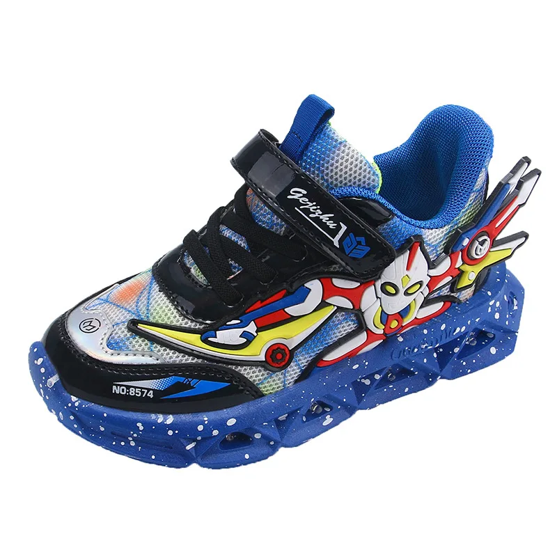 lighted shine sneaker little baby student boy electriferous